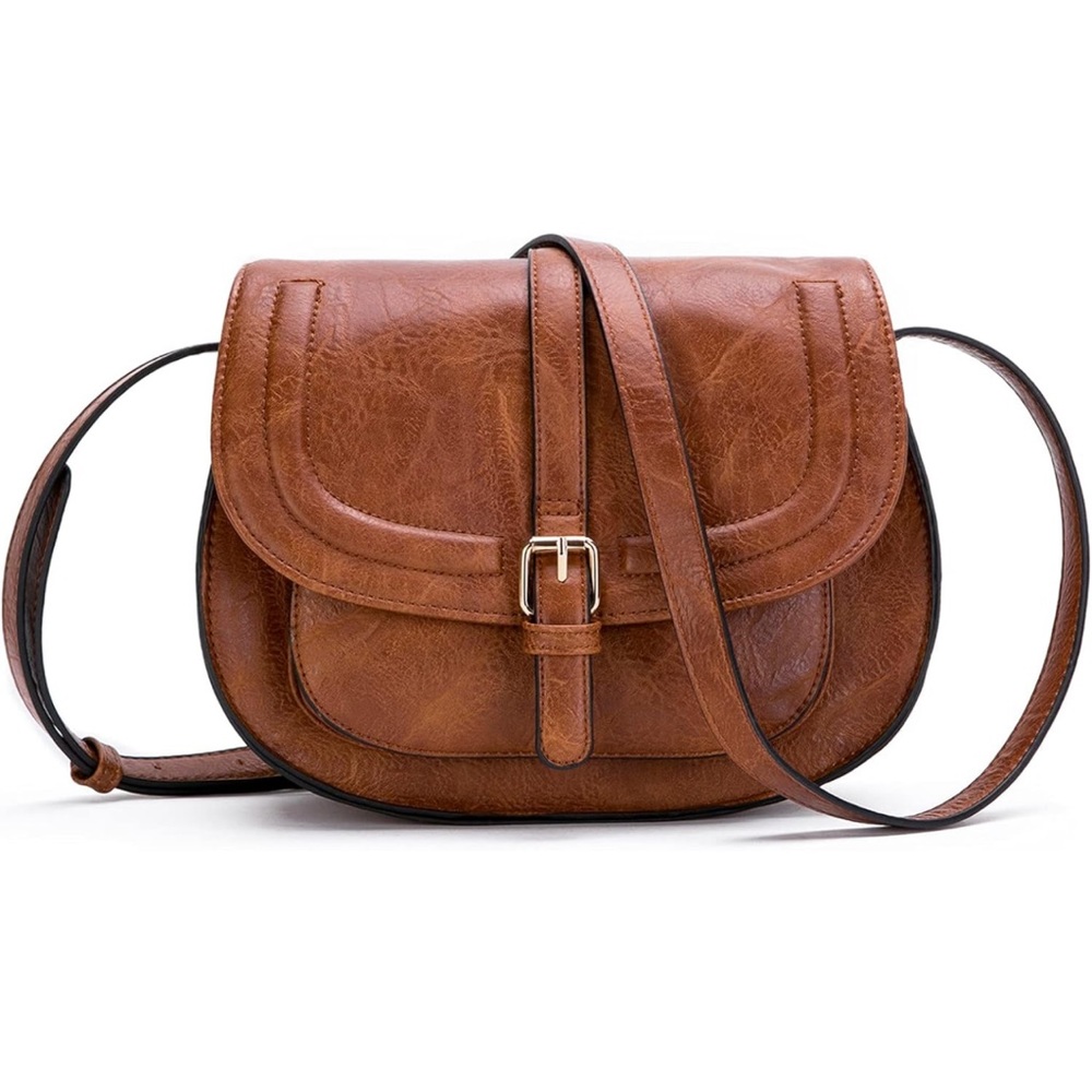 Small Saddle‎ Crossbody Purse Boho Brown